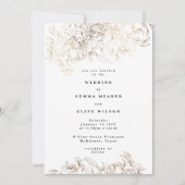 Big Elegant Gold Florals Wedding Kaart (Voorkant)