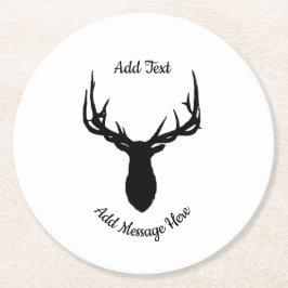 Big Elk, voeg tekst en bericht toe Ronde Kartonnen Onderzetter