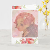 Big Eye Girl - Carte d'Anniversaire à âme (Fleur jaune)