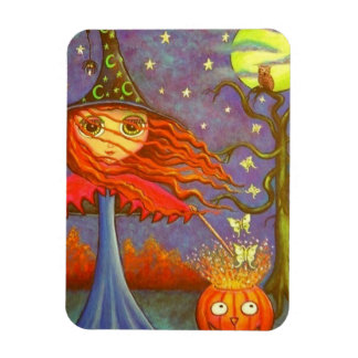 Big Eye Halloween Witch Magic Pumpkin Luna Moths Magneet