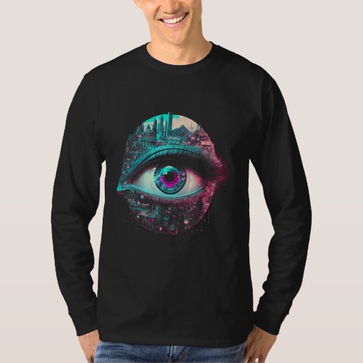 Big Eye Tech Scifi Gamer Eye T-shirt (Voorkant)