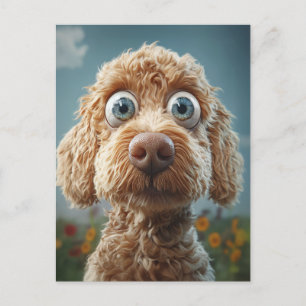 Big-Eyed Australian Labradoodle Feestdagenkaart
