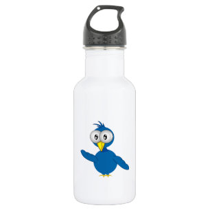 Big Eyed Blue Cartoon Bird Waterfles