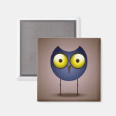 Big Eyed Blue Owl Magneet (Voorkant / Achterkant)