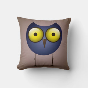 Big Eyed Blue Owl Pillow Kussen