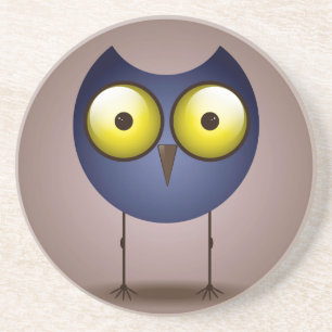Big Eyed Blue Owl Zandsteen Onderzetter
