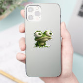 Big-Eyed Cartoon Frog Sticker (Telefoon)