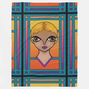 Big Eyed Girl Fleece Deken