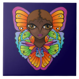 Big Eyes & Butterflies ontwerp Tegeltje
