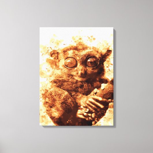 Big Eyes Monkey Coffee Art| Funny Monkey Design Canvas Afdruk (Voorkant)