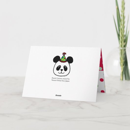 Big Face Panda Cartoon Birthday Kaart (Achterkant)