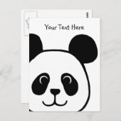 Big Face Panda Cartoon Briefkaart (Voorkant / Achterkant)