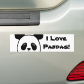 Big Face Panda Cartoon Bumpersticker (Op auto)