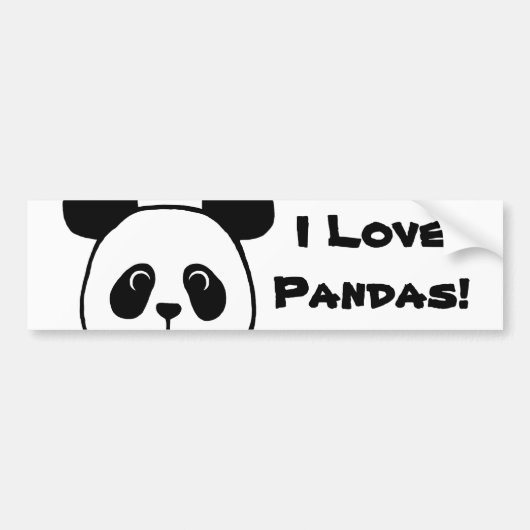 Big Face Panda Cartoon Bumpersticker (Voorkant)