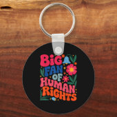 Big Fan Of Human Rights Boho Floral  Sleutelhanger (Voorkant)