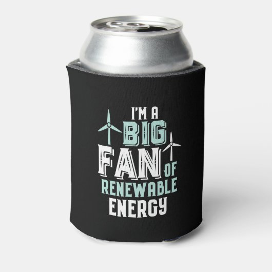 Big Fan of Renewable Energy Funny Wind Power Puns Blikjeskoeler (Blikje Achterkant)