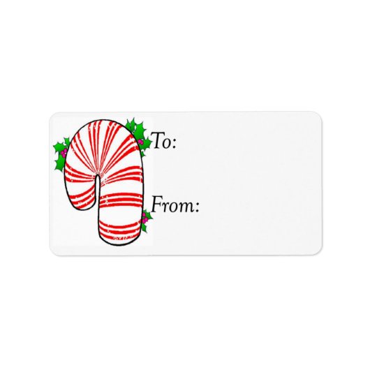 Big Fat Candy Cane Gift Label (Voorkant)