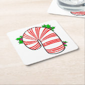 Big Fat Candy Cane Vierkante Kartonnen Onderzetter (Schuin)