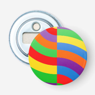 BIG FAT RAINBOW STRIPES CIRCLL BUTTON FLESOPENER