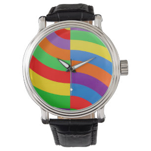 BIG FAT RAINBOW STRIPES CIRCLL HORLOGE