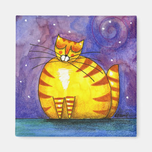 Big Fat Yellow Cat - Magnet Magneet