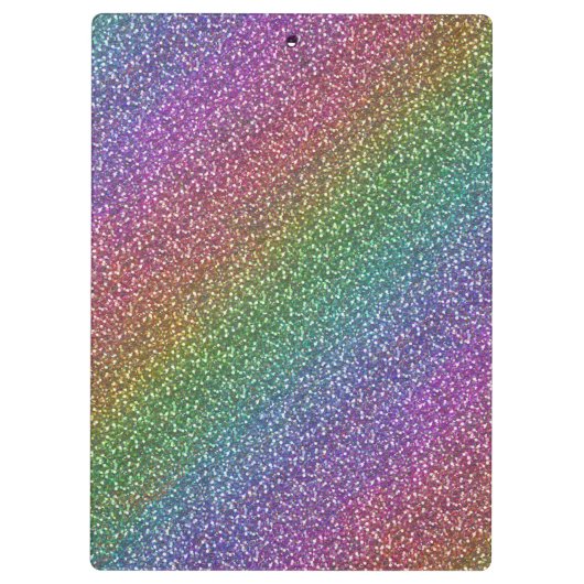 Big Faux Glitter Sparkles Shiny Rainbow Klembord (Achterkant)