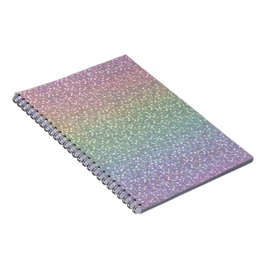 Big Faux Glitter Sparkles Shiny Rainbow Pearl Notitieboek (Rechterzijde)