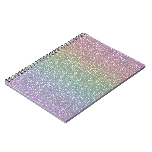 Big Faux Glitter Sparkles Shiny Rainbow Pearl Notitieboek (Linkerzijde)