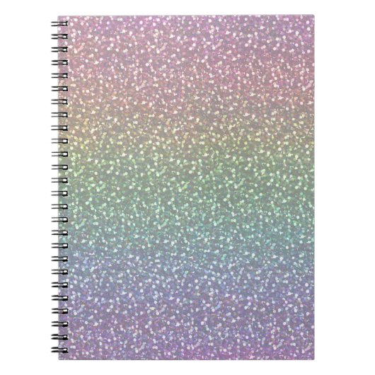 Big Faux Glitter Sparkles Shiny Rainbow Pearl Notitieboek (Voorkant)
