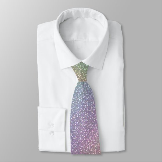 Big Faux Glitter Sparkles Shiny Rainbow Pearl Stropdas (Gebonden)
