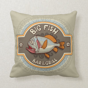 Big Fish Bar en grill Poster Kussen