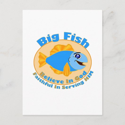 Big Fish Believe in God Briefkaart (Voorkant)
