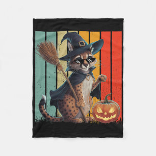 Big Floppa Meme Caracal Cat Halloween Fleece Deken