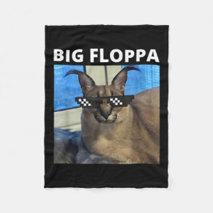 Big Floppa Meme Cat Fleece Deken
