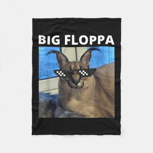 Big Floppa Meme Cat Fleece Deken (Voorkant)