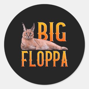 Big Floppa Meme Cute Caracal Cat Ronde Sticker