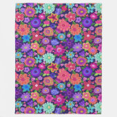 Big Flowers Boho Beauful Fleece Deken (Voorkant)