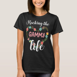 Big Flowers Heart die de gammmy Happy Nana Son op T-shirt