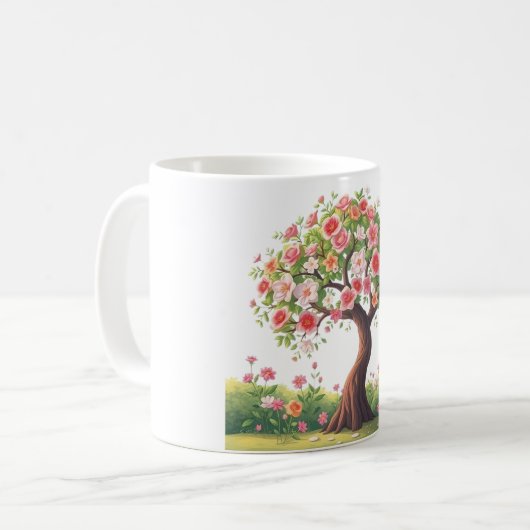 Big Flowers Tree Classic Mok (Voorkant links)