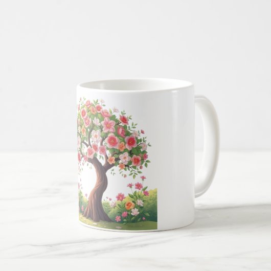 Big Flowers Tree Classic Mug (Devant droit)