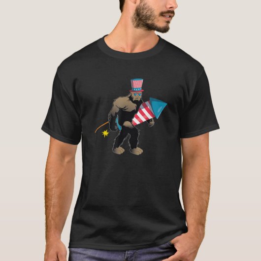 Big Foot 4 juli Fireworks Sasquatch T-shirt (Voorkant)