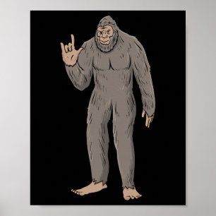 Big Foot ASL Hand Gesture Doof Gehoorverlies Waren Poster