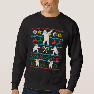 Big Foot Dabbing Yeti Ugly Christmas Sweater Winte