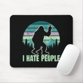 Big Foot I Hate People Middle Finger Sasquatch Ret Muismat (Met muis)