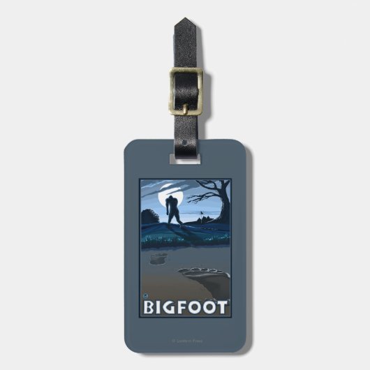 Big Foot loopt door Golf Course Bagagelabel (Voorkant verticaal)