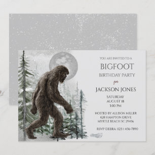 Big Foot/Sasquatch Birthday Party Invitation Kaart