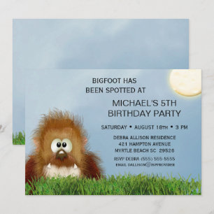 Big Foot/Sasquatch Birthday Party Kaart
