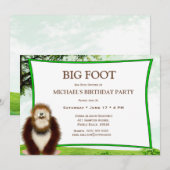 Big Foot/Sasquatch Birthday Party Kaart (Voorkant / Achterkant)