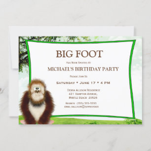 Big Foot/Sasquatch Birthday Party Kaart