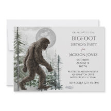 Big Foot/ Sasquatch Invitation de fête d'anniversa